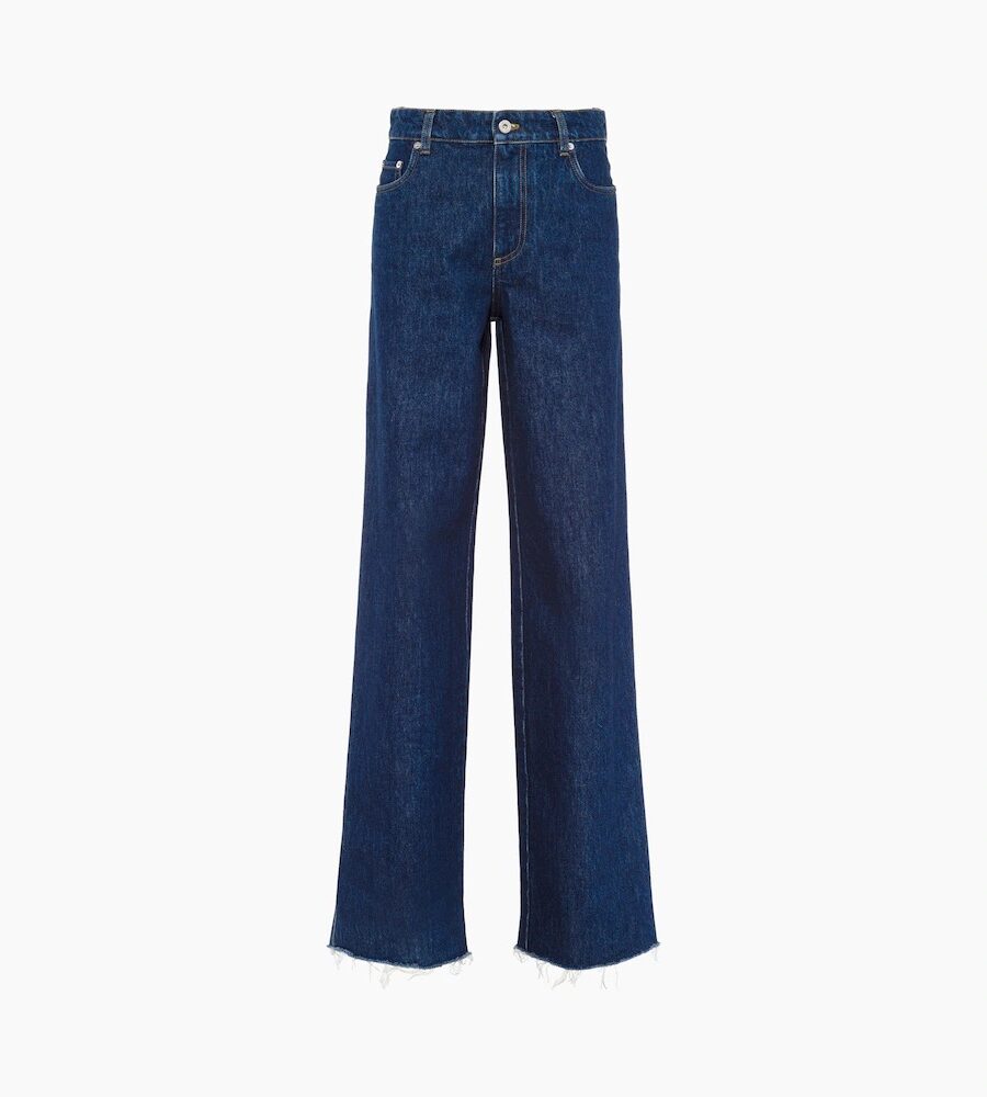MID RISE LEG DENIM JEANS WITH LOGO