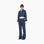 MID RISE LEG DENIM JEANS WITH LOGO