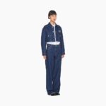 MID RISE LEG DENIM JEANS WITH LOGO