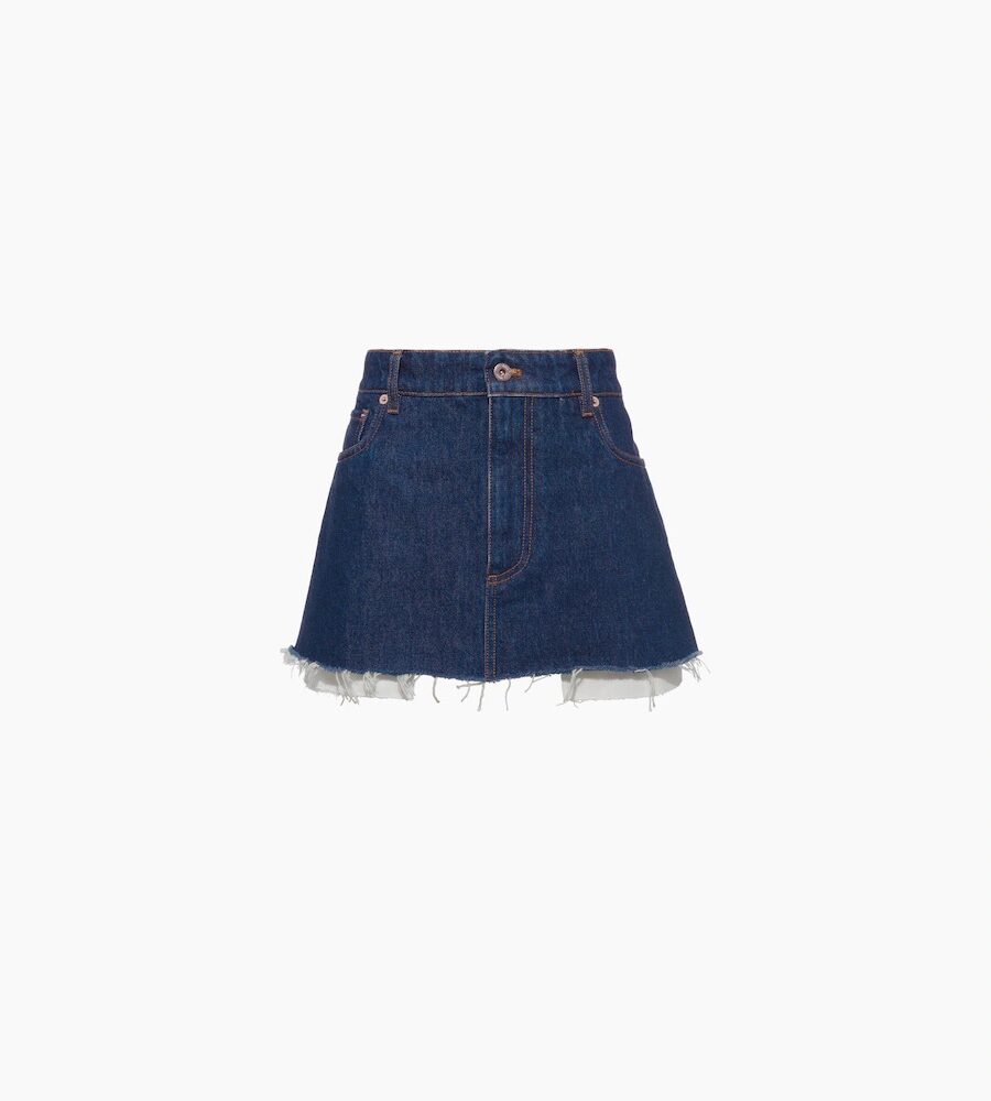 DENIM LOW RISE MINI SKIRT