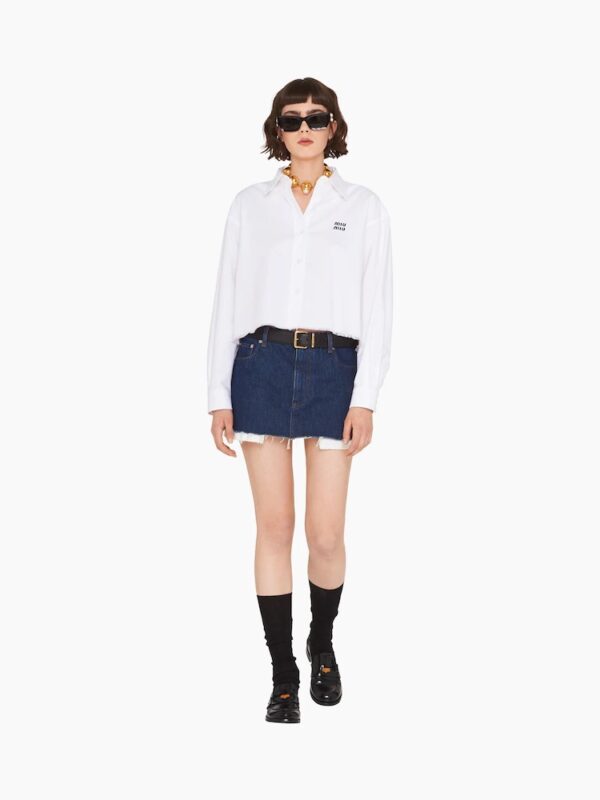 DENIM LOW RISE MINI SKIRT