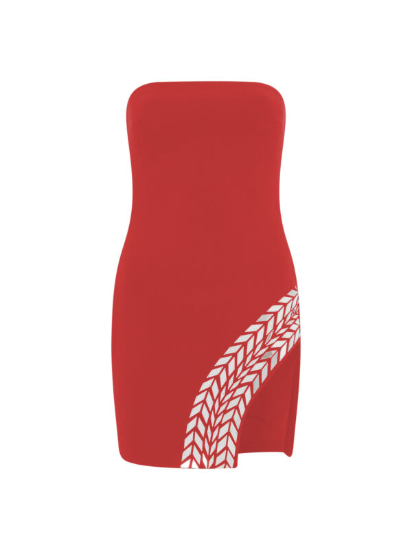 PLEXIGLASS TYRE TRACK SLEEVELESS MINI DRESS