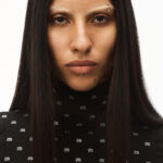 CRYSTAL LOGO TURTLENECK IN STRETCH NYLON