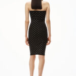 CRYSTAL LOGO TUBE DRESS IN STRETCH NYLON