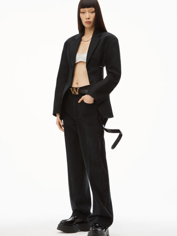 LOGO ELASTIC BLAZER IN TAILORED COTTON