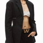 LOGO ELASTIC BLAZER IN TAILORED COTTON