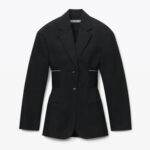 LOGO ELASTIC BLAZER IN TAILORED COTTON