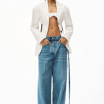 LOGO ELASTIC BLAZER IN TAILORED COTTON