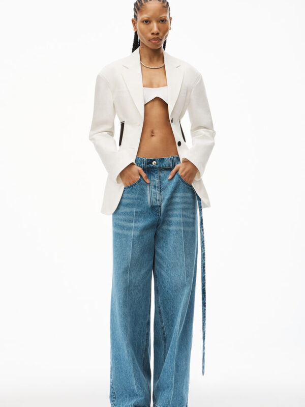 LOGO ELASTIC BLAZER IN TAILORED COTTON