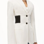 LOGO ELASTIC BLAZER IN TAILORED COTTON