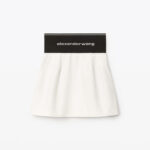 ELASTIC LOGO BAND TAILORED COTTON SKIRT