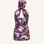CUTOUT HALTER WRAP MINI DRESS