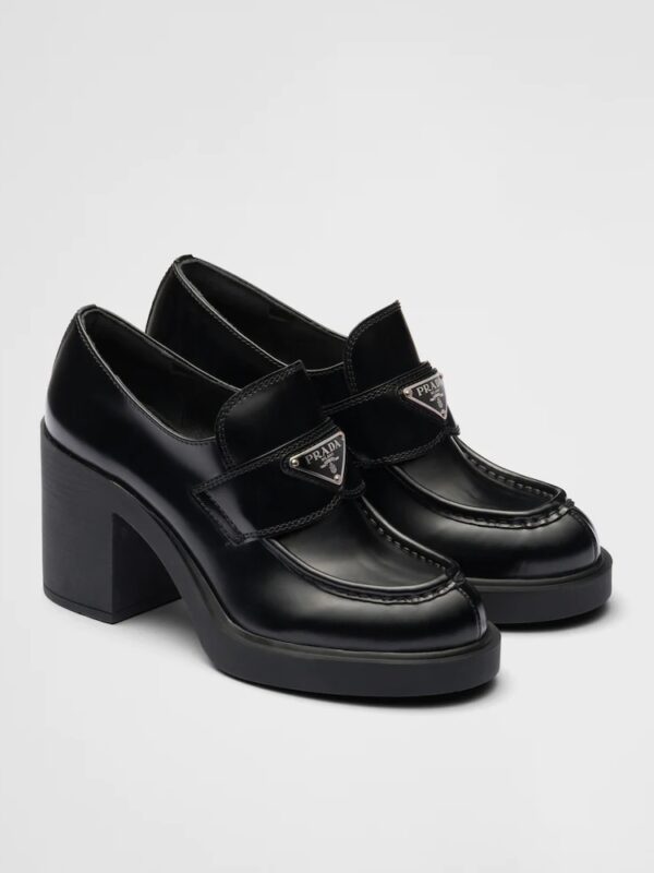 HIGH HEEL LEATHER LOAFERS