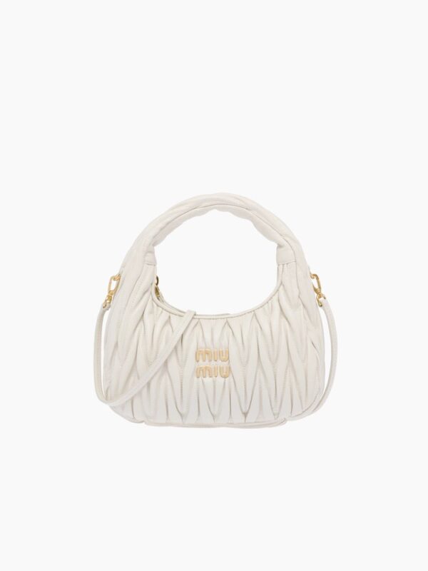 MIU WANDER MATELASSÉ NAPPA LEATHER HOBO BAG