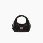 MIU WANDER MATELASSÉ NAPPA LEATHER HOBO BAG