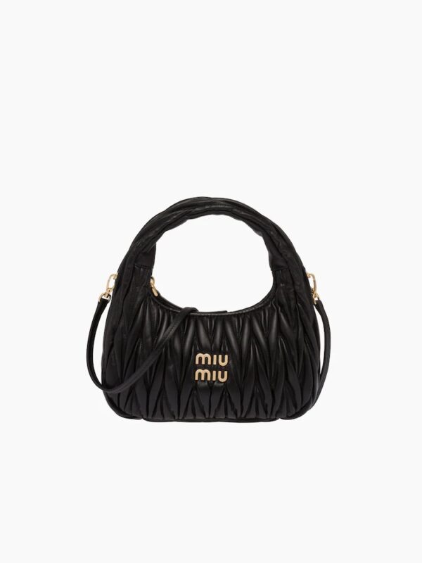 MIU WANDER MATELASSÉ NAPPA LEATHER HOBO BAG