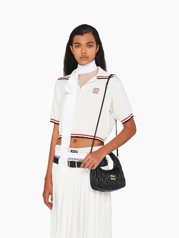 MIU WANDER MATELASSÉ NAPPA LEATHER HOBO BAG