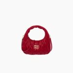 MIU WANDER MATELASSÉ NAPPA LEATHER HOBO BAG