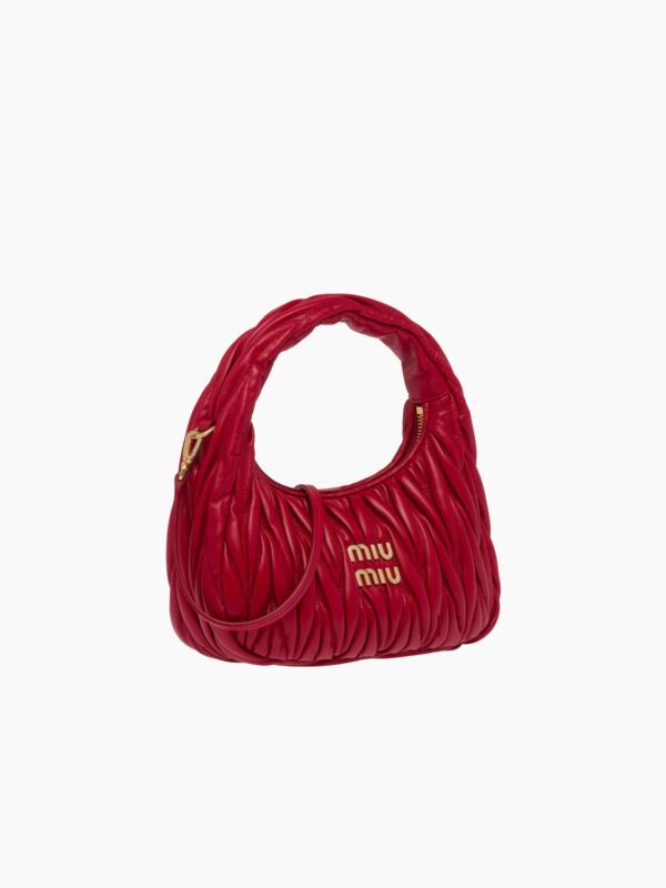 MIU WANDER MATELASSÉ NAPPA LEATHER HOBO BAG