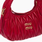 MIU WANDER MATELASSÉ NAPPA LEATHER HOBO BAG