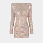LAMÉ DRAPED MINI DRESS