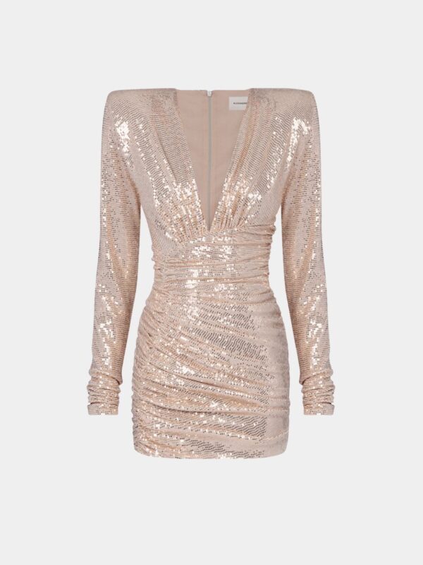 LAMÉ DRAPED MINI DRESS
