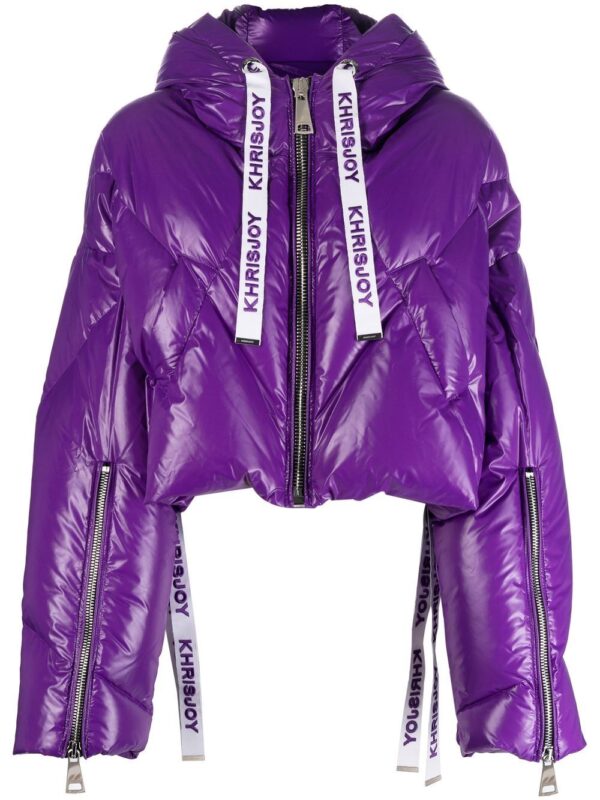 SHINY CROPPED PUFFER COAT