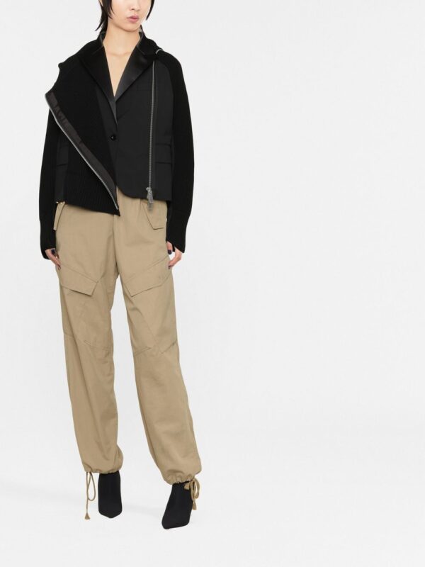 DOUBLE LAYER KNIT AND BLAZER JACKET