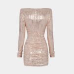 LAMÉ DRAPED MINI DRESS