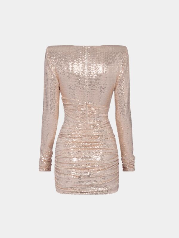 LAMÉ DRAPED MINI DRESS