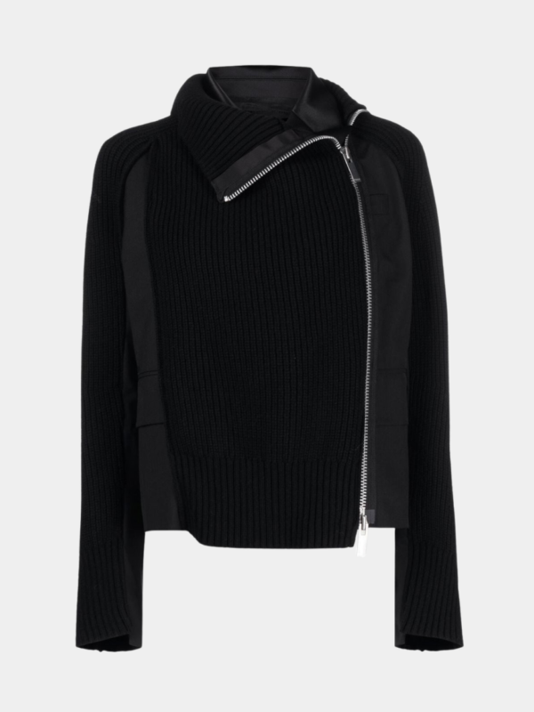 DOUBLE LAYER KNIT AND BLAZER JACKET