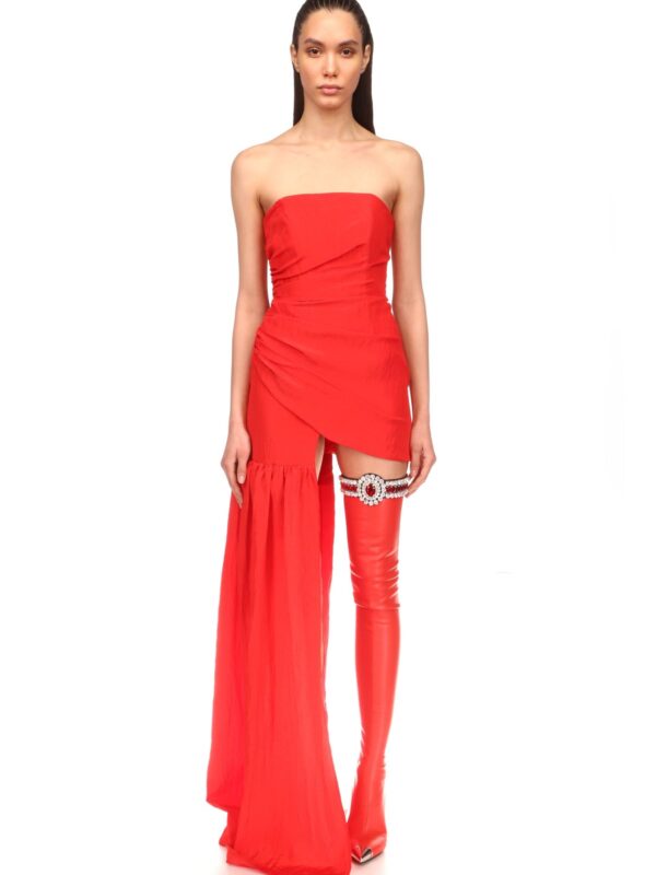 RUCHED SIDE HEM DRESS