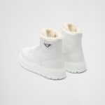 LEATHER AND SHEARLING HIGH TOP SNEAKERS