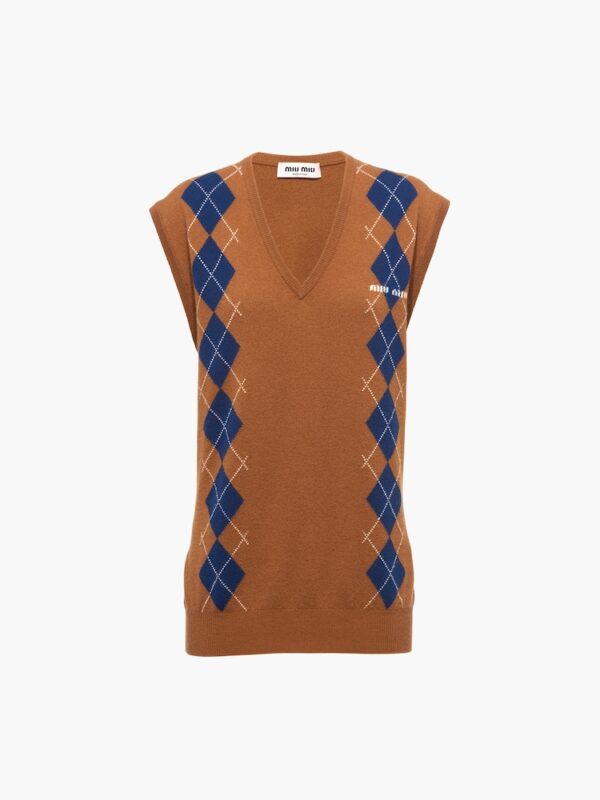INTARSIA CASHMERE VEST