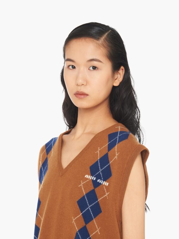 INTARSIA CASHMERE VEST