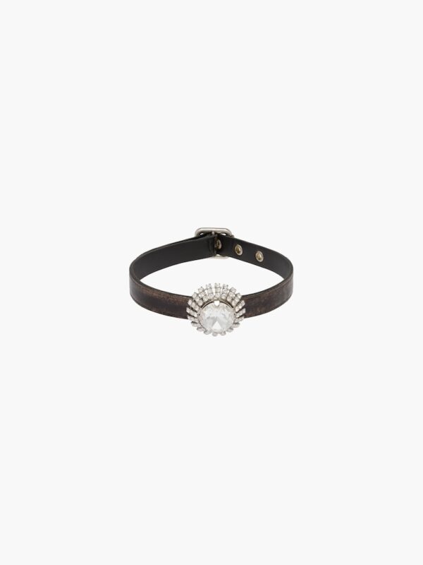 NAPPA LEATHER CHOKER WITH CRYSTALS