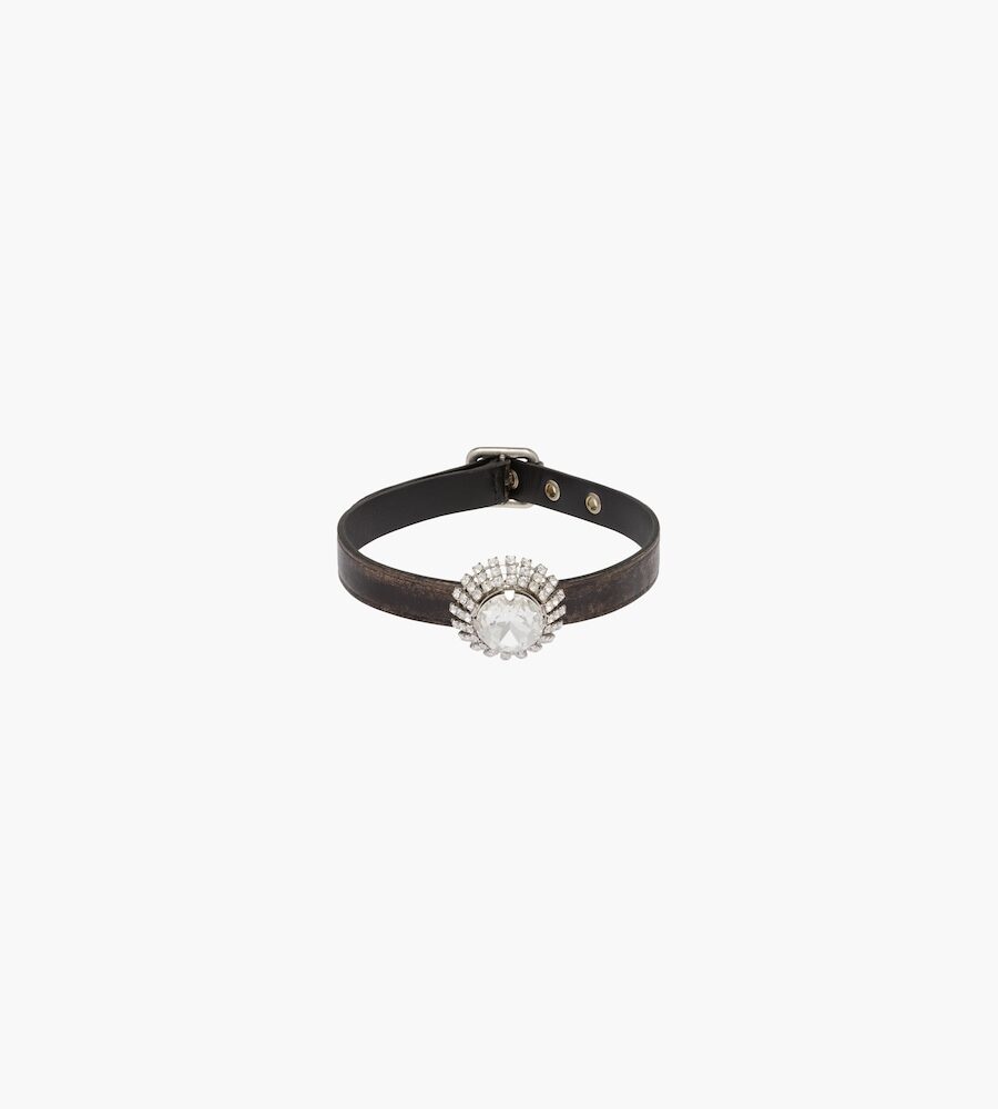 NAPPA LEATHER CHOKER WITH CRYSTALS