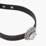 NAPPA LEATHER CHOKER WITH CRYSTALS