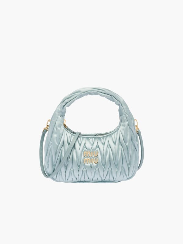 MIU WANDER MATELASSÉ SATIN MINI BAG