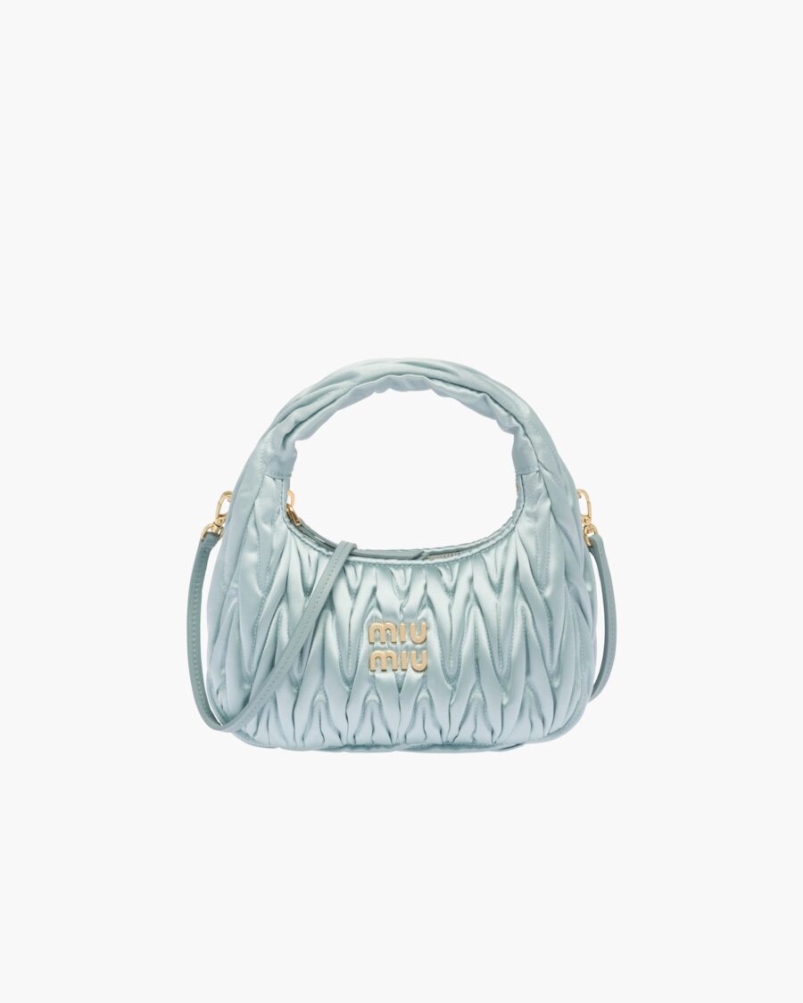 MIU WANDER MATELASSÉ SATIN MINI BAG