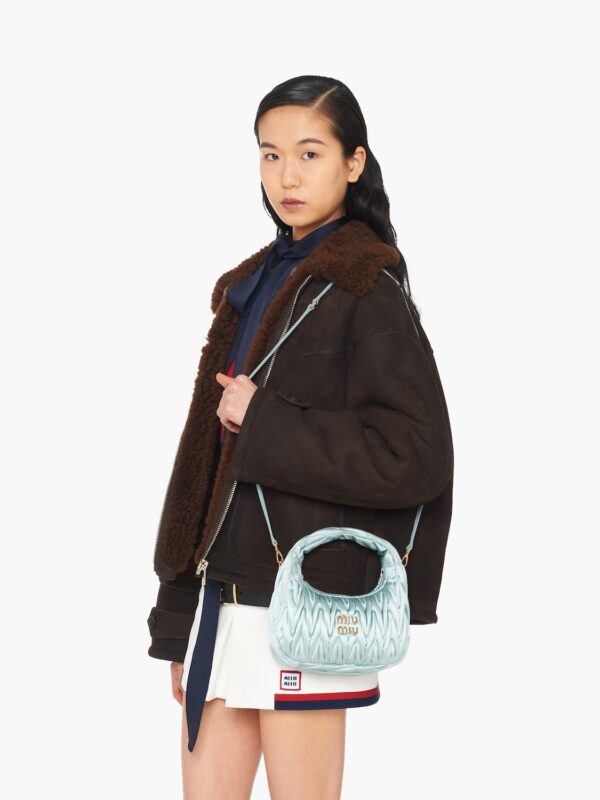 MIU WANDER MATELASSÉ SATIN MINI BAG