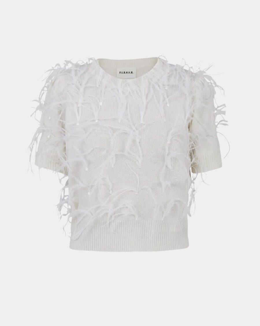 KNITWEAR WITH FEATHERS