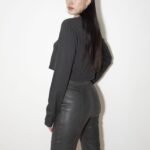 ANTHRACITE LEATHER SLIM JOGGER