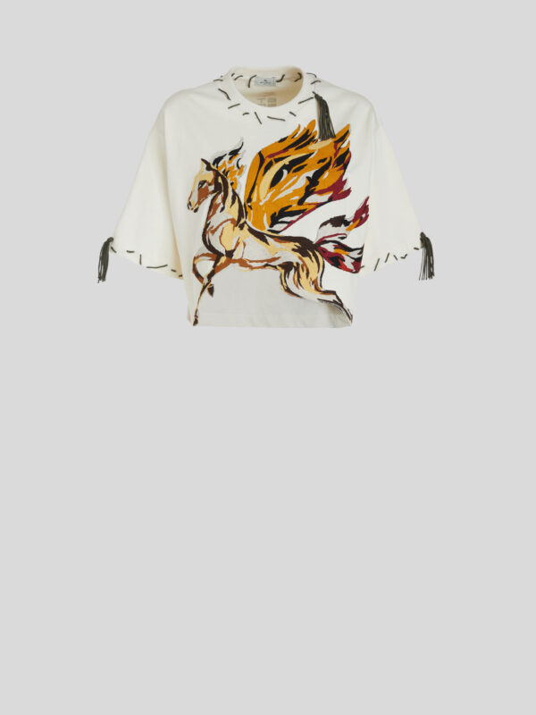 PEGASO T-SHIRT WITH ETRO CUBE LOGO