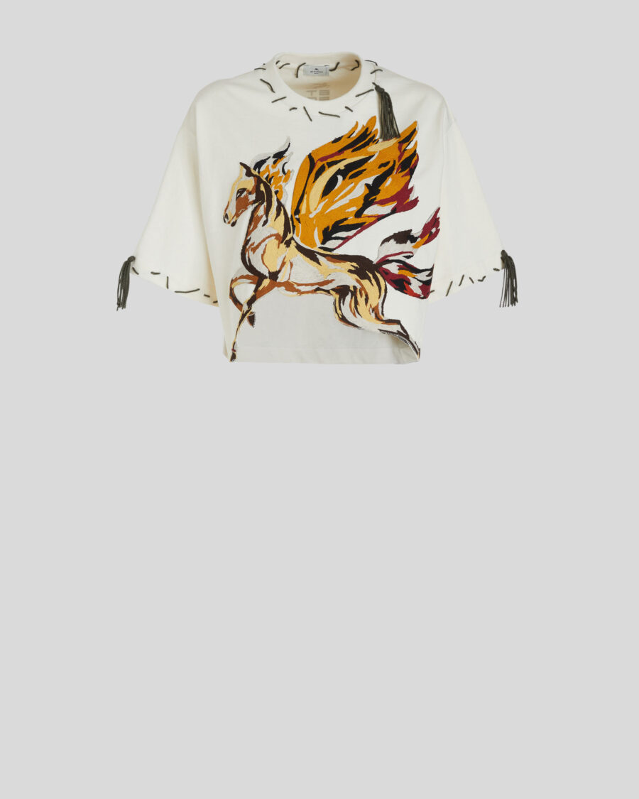 PEGASO T-SHIRT WITH ETRO CUBE LOGO