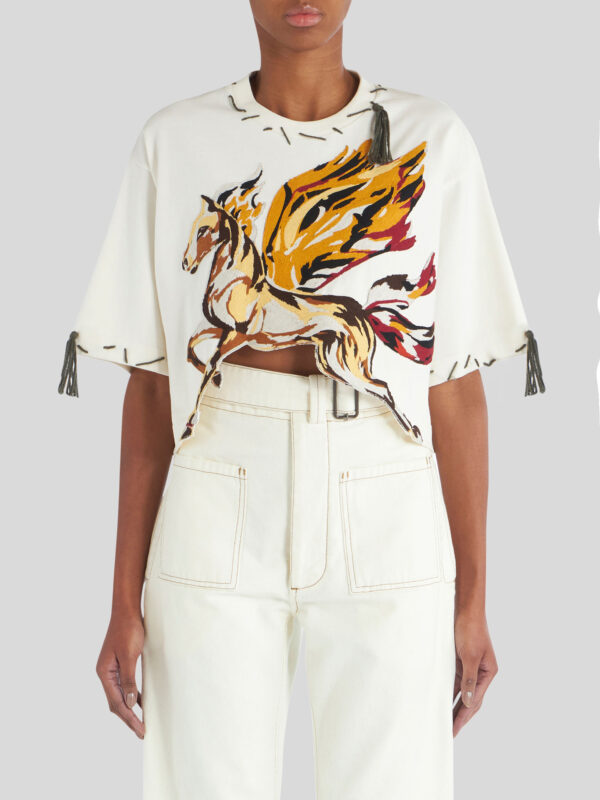 PEGASO T-SHIRT WITH ETRO CUBE LOGO