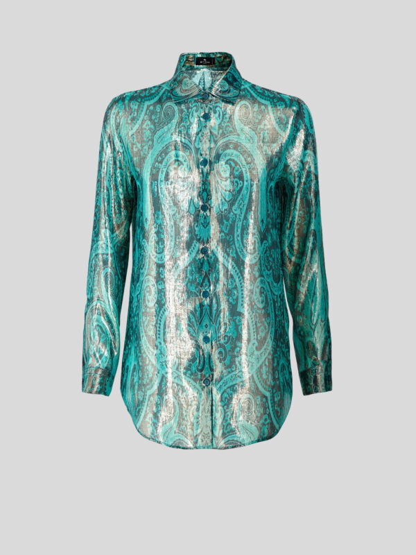 SILK AND LAMINATED THREAD PAISLEY SHIRT
