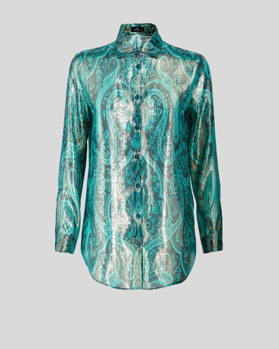SILK AND LAMINATED THREAD PAISLEY SHIRT