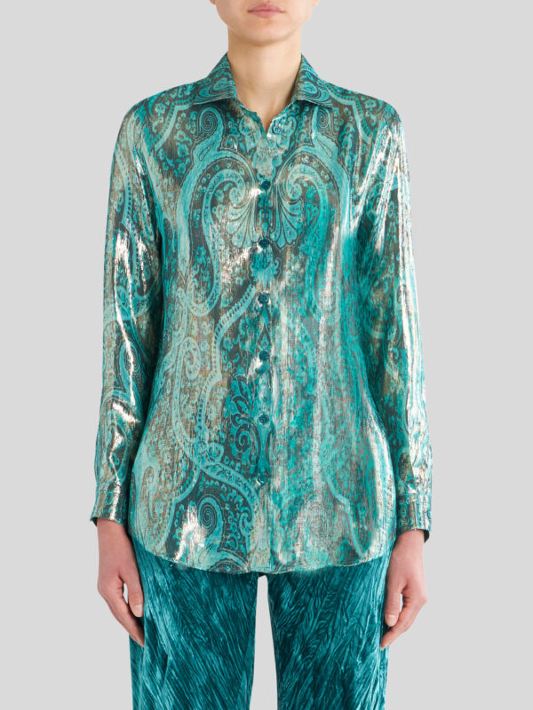 SILK AND LAMINATED THREAD PAISLEY SHIRT
