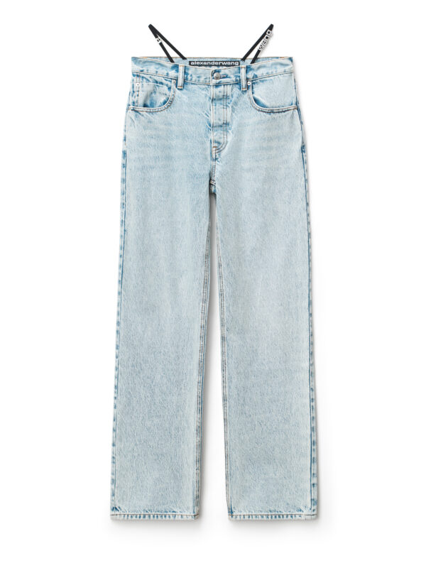 DIAMANTE STRAP LOW RISE JEANS